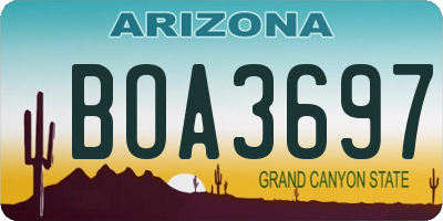 AZ license plate BOA3697