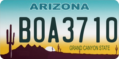 AZ license plate BOA3710