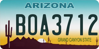 AZ license plate BOA3712