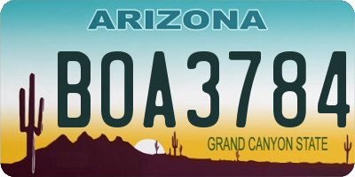 AZ license plate BOA3784