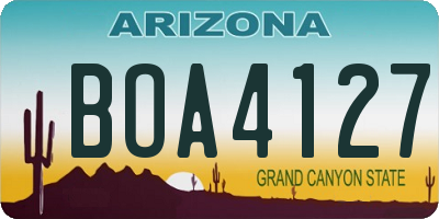 AZ license plate BOA4127