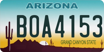AZ license plate BOA4153
