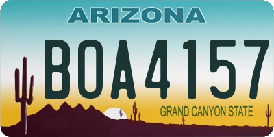 AZ license plate BOA4157