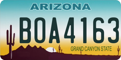 AZ license plate BOA4163