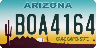 AZ license plate BOA4164