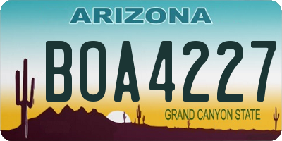 AZ license plate BOA4227