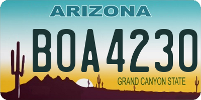AZ license plate BOA4230