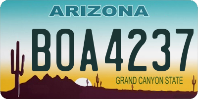 AZ license plate BOA4237