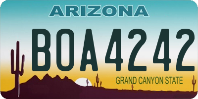 AZ license plate BOA4242
