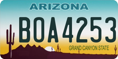 AZ license plate BOA4253