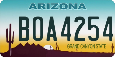 AZ license plate BOA4254