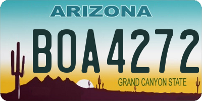 AZ license plate BOA4272