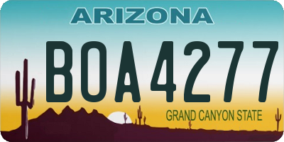 AZ license plate BOA4277