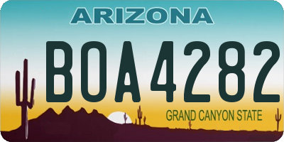 AZ license plate BOA4282
