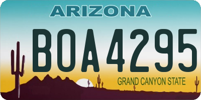 AZ license plate BOA4295