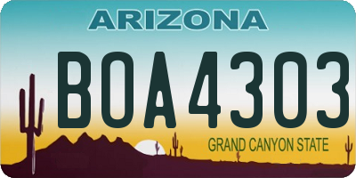 AZ license plate BOA4303