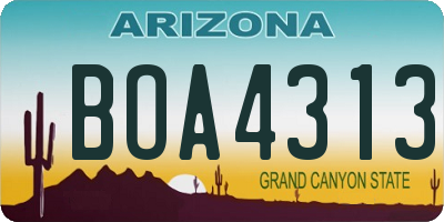AZ license plate BOA4313