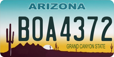 AZ license plate BOA4372