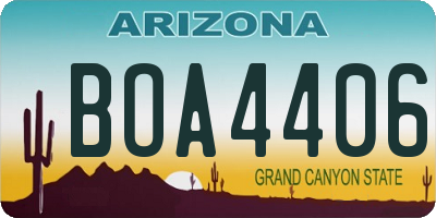 AZ license plate BOA4406