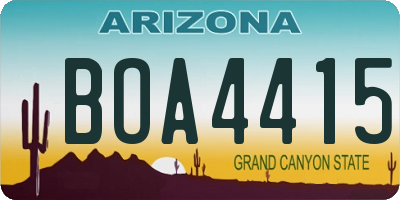 AZ license plate BOA4415