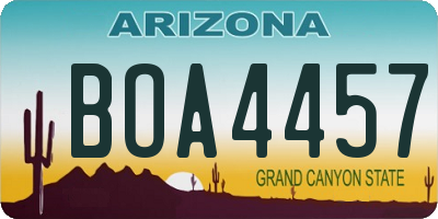 AZ license plate BOA4457