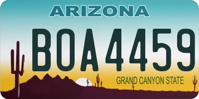 AZ license plate BOA4459