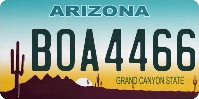 AZ license plate BOA4466