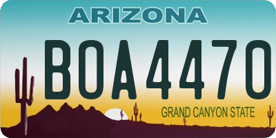 AZ license plate BOA4470