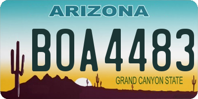 AZ license plate BOA4483