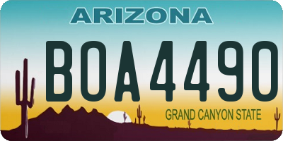 AZ license plate BOA4490