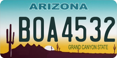 AZ license plate BOA4532