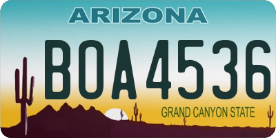 AZ license plate BOA4536
