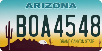 AZ license plate BOA4548
