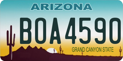 AZ license plate BOA4590