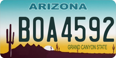 AZ license plate BOA4592