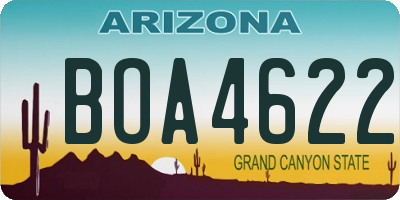 AZ license plate BOA4622