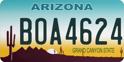 AZ license plate BOA4624