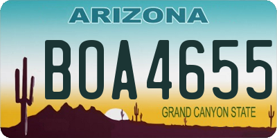 AZ license plate BOA4655