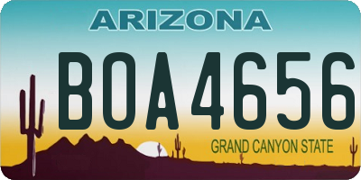 AZ license plate BOA4656