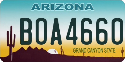 AZ license plate BOA4660