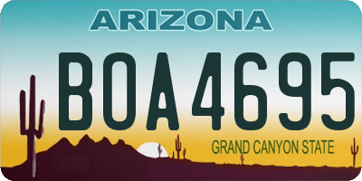 AZ license plate BOA4695