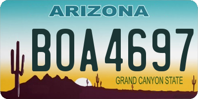 AZ license plate BOA4697
