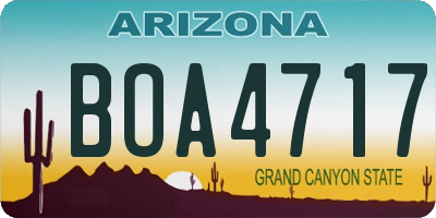 AZ license plate BOA4717
