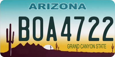 AZ license plate BOA4722