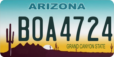 AZ license plate BOA4724