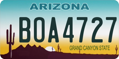 AZ license plate BOA4727