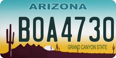 AZ license plate BOA4730