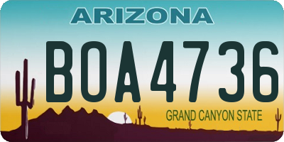 AZ license plate BOA4736
