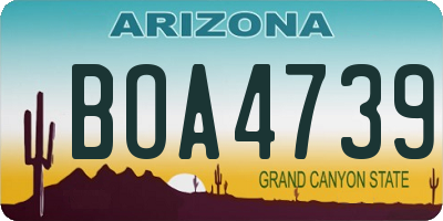 AZ license plate BOA4739