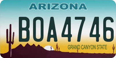 AZ license plate BOA4746